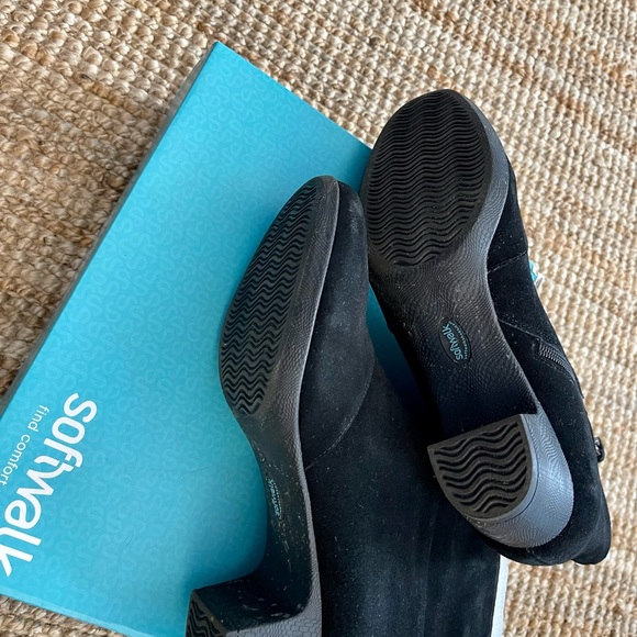 Softwalk Inspire 12W black suede women ankle boots low heels like new in the box - Picture 4 of 4